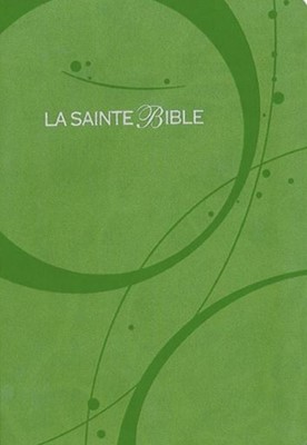 Bible similicuir vert, tranche argent