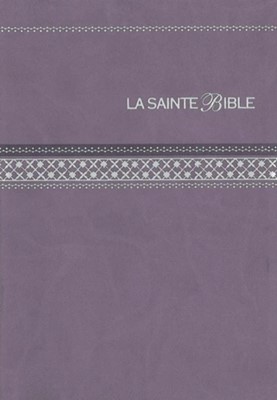 Bible similicuir parme, tranche argent, gros caractères