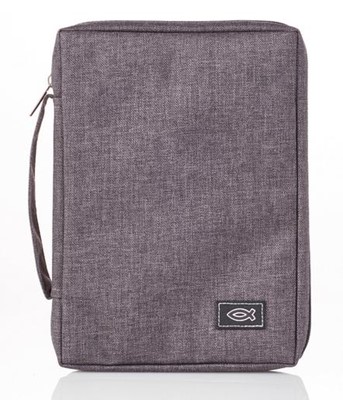 Pochette Medium Toile - Ichtus, Gris