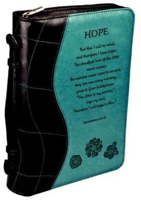 Pochette Bible Médium turquoise Hope Lamentations 3:21-24