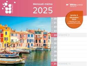 Calendrier mensuel mémo de janvier à décembre