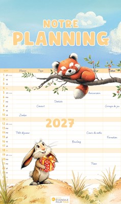 Calendrier Notre planning 2027