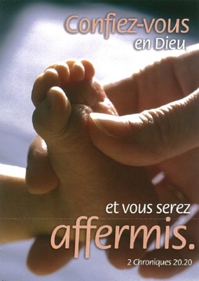 Carte double avec verset pieds bébé