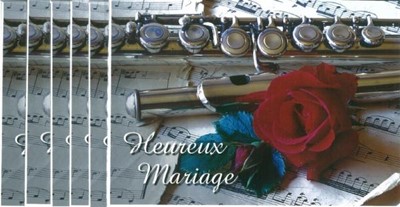 Lot de 6 cartes doubles mariage
