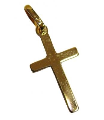 Croix plaqué or baguette