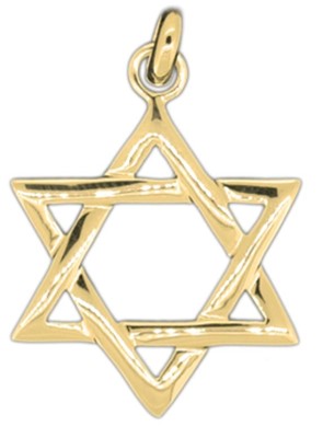 Pendentif étoile de David plaqué or