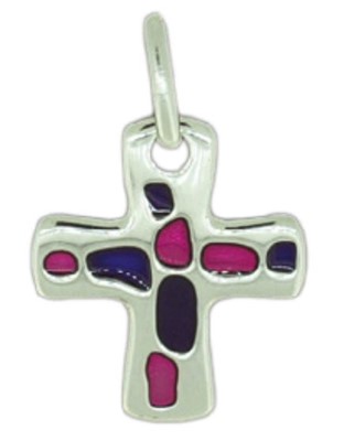 Croix argent vitrail