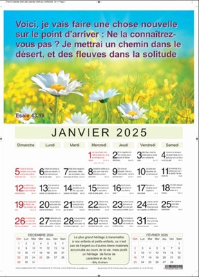 Calendrier mural souple 2025