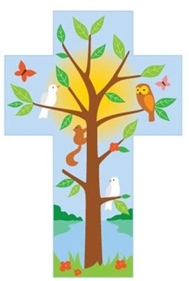 Croix en bois, arbre de vie, 15 cm