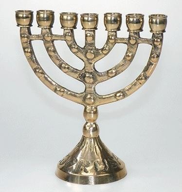 Chandelier menorah mini doré