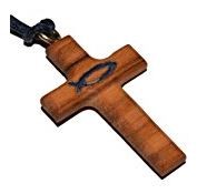 Croix icthus sur cordon bleu