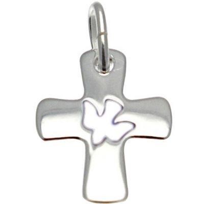 Croix argent + Colombe blanche