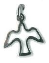 Pendentif colombe ouverte argent.