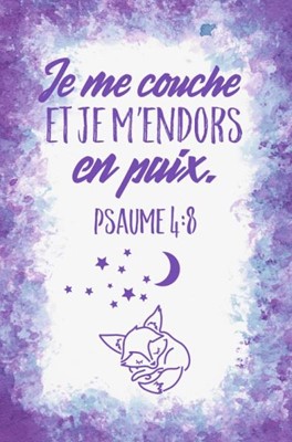 Tableau aquarelle enfant "Je me couche et je m'endors en paix. Psaume 4:8"