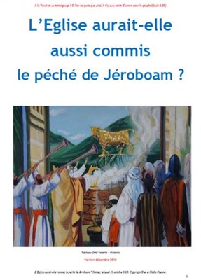 L'Eglise aurait-elle aussi commis le péché de Jéroboam ?