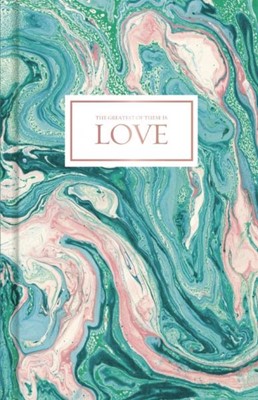 Love-pink and teal marble journal
