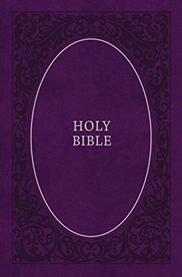 Kjv holy bible, Leathersoft purple & silver