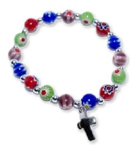 Bracelet croix et perles de Murano