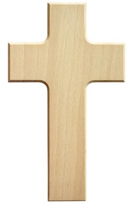 Croix en bois d'hêtre naturel à accrocher dans son coin prière