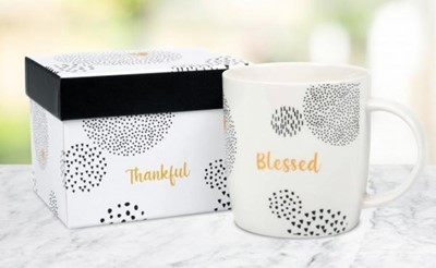 Tasse en porcelaine "Thankful - Blessed"