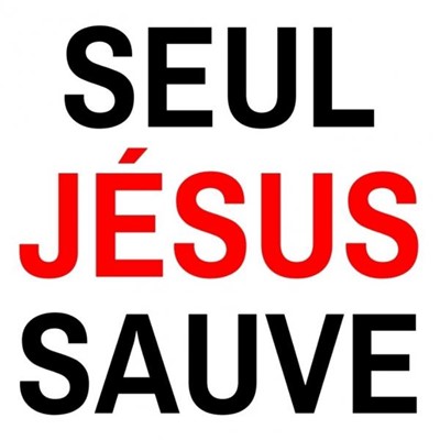 Sticker Seul Jésus sauve 7.5cm