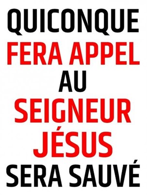 Sticker Quiconque fera appel au Seigneur Jésus sera sauvé 10 cm