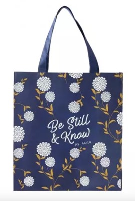 Tote bag be still bleu marine
