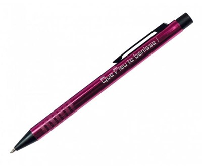 Stylo à bille métalisé "Bénédiction"rose