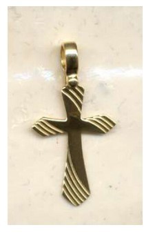 Croix pendentif sans Christ-argent 925% plaqué or-18x26 mm