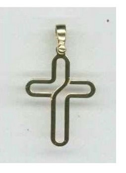 Pend.croix stylisé  argent 925% plaqué or