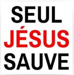 Sticker Seul Jésus sauve 7.5cm