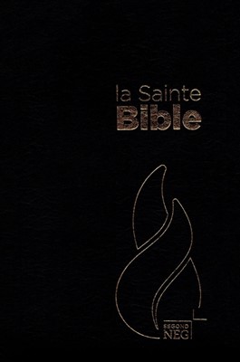 Bible NEG compact fibrocuir noir avec tranche or, onglets et fermeture éclair