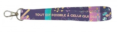 Porte-clé ruban "Tout est possible à celui qui croit" Mc 9.23