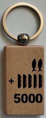 Porte-cles pains poissons en bois