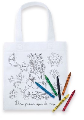 Sac à colorier avec crayons de cire