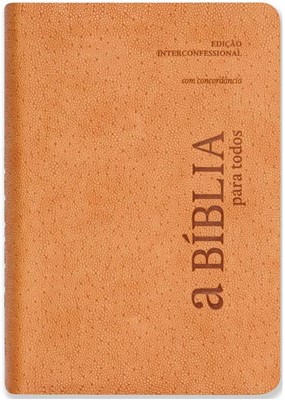 Bible en Portugais avec concordance, couverture souple de couleur crème avec tranche argentée