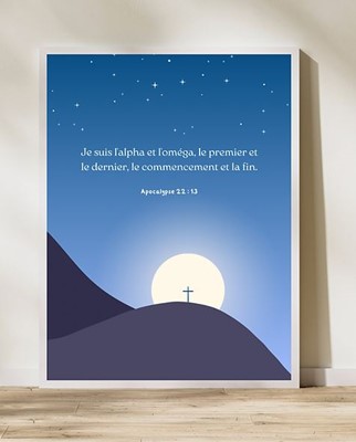 Tableau avec cadre "Alpha & Oméga" format A4