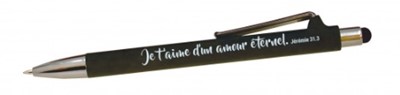 Stylo à bille avec stylet tactile gris