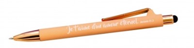 Stylo à bille avec stylet tactile rose