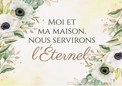 Carte postale avec verset Fleurs en aquarelle sur fond jaune