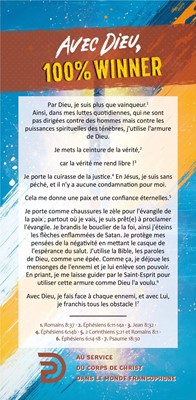 Carte de proclamation pour adolescents "Avec Dieu, 100% winner"