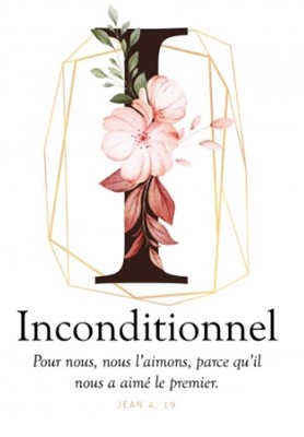 Carte postale avec verset Lettre I - Inconditionnel