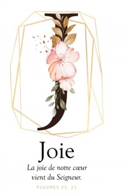 Carte postale avec verset Lettre J - Joie