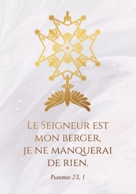 Carte postale avec verset croix huguenote