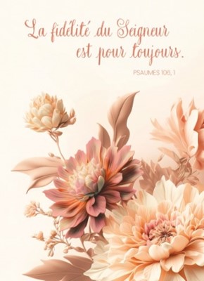 Carte postale avec verset bouquet de fleurs