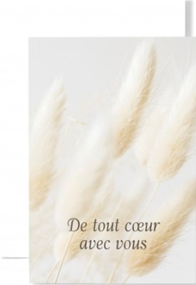 Carte double condoléances herbes de la pampa