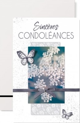 Mignonnette condoléances petites fleurs et papillons