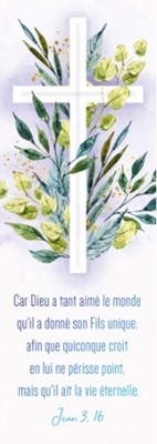 Marque-pages dessin de croix sur un bouquet de feuilles