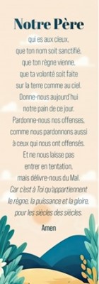 Marque-pages le Notre Père sur fond de paysage