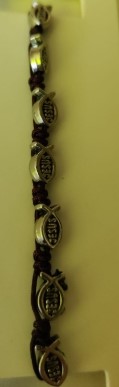 Bracelet 10 ichthus sur cordelette marron